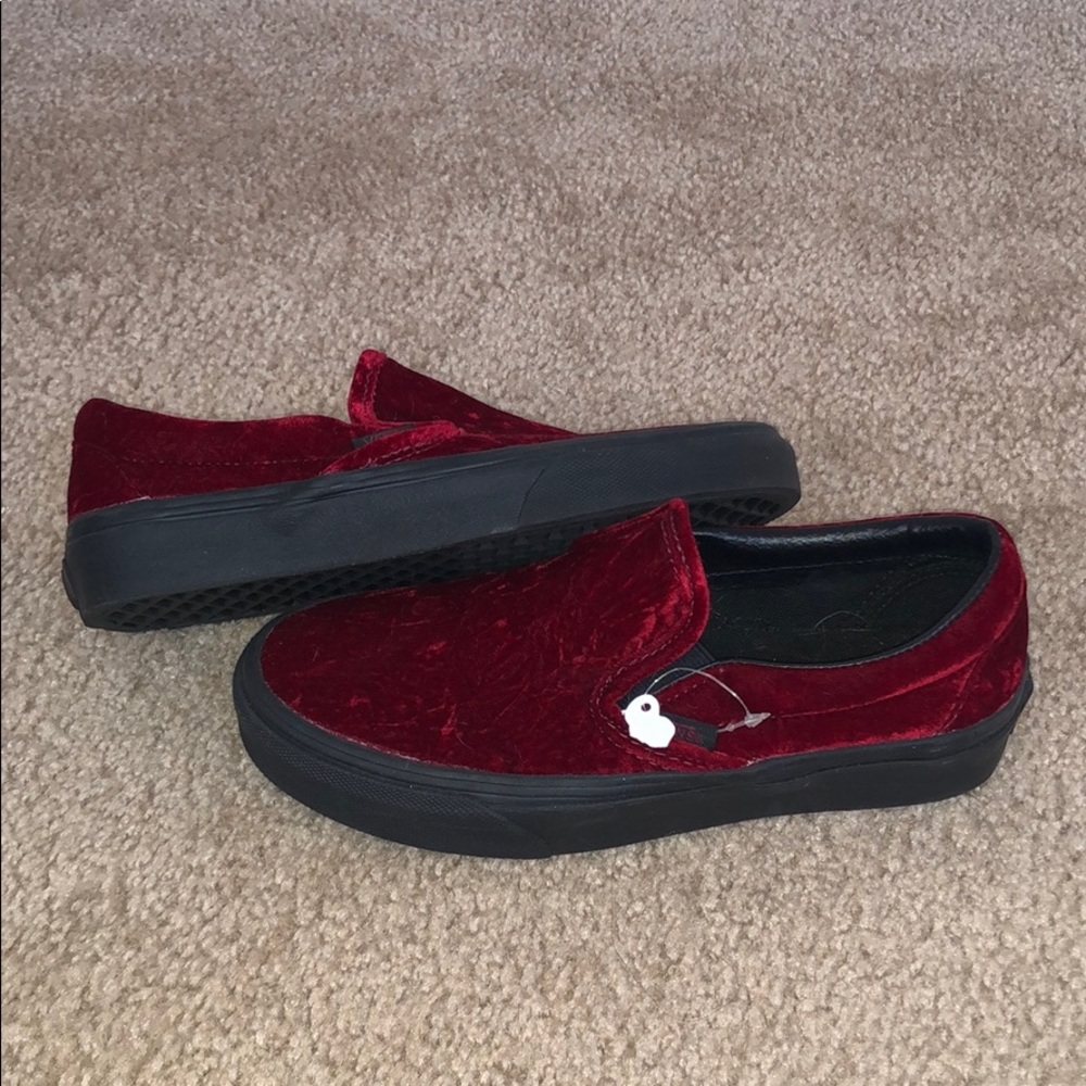 Crushed red velvet vans